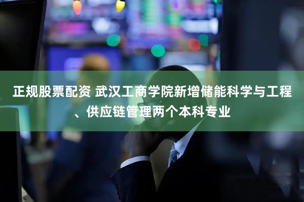 正规股票配资 武汉工商学院新增储能科学与工程、供应链管理两个本科专业
